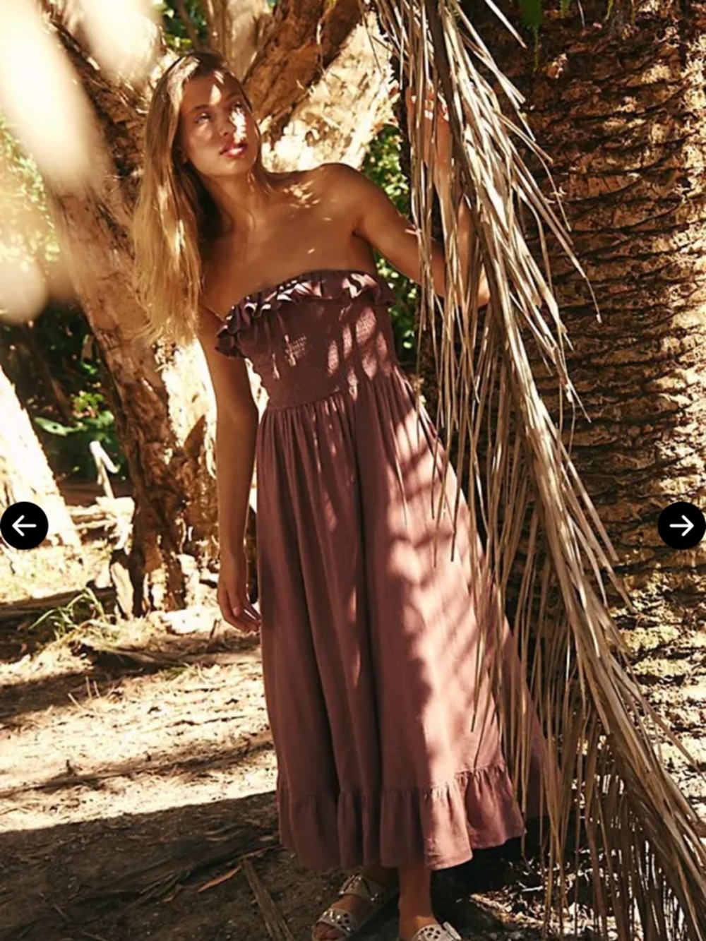 NWT Free People Lush Life Linen Strapless Midi Dress